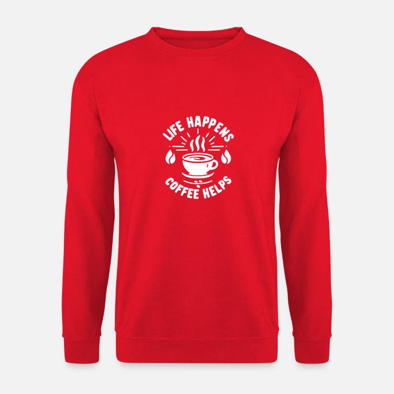 Life Happens Coffee Helps - Unisex Sweatshirt - red
