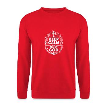 Restez calme et faites confiance à Dieu - Sweat-shirt Unisexe - rouge - Devant - Alina (178cm) & Michal (187cm)