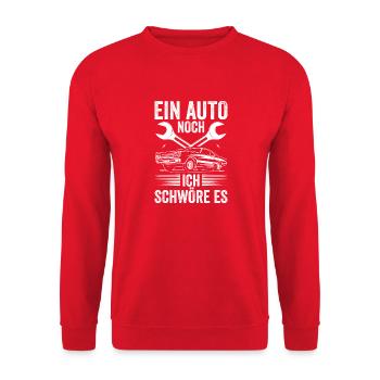 Ein Auto noch ich schwöre es 01 - Unisex Pullover - Rot - Vorne - Alina (178cm) & Michal (187cm)