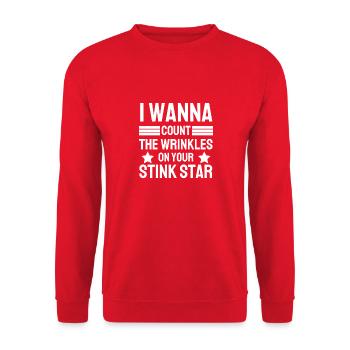 Je veux compter les rides sur ton étoile puante drôle - Sweat-shirt Unisexe - rouge - Devant - Alina (178cm) & Michal (187cm)