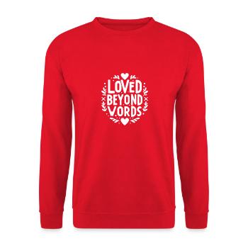 Loved Beyond Words - Unisex Sweatshirt - red - Front - Alina (178cm) & Michal (187cm)