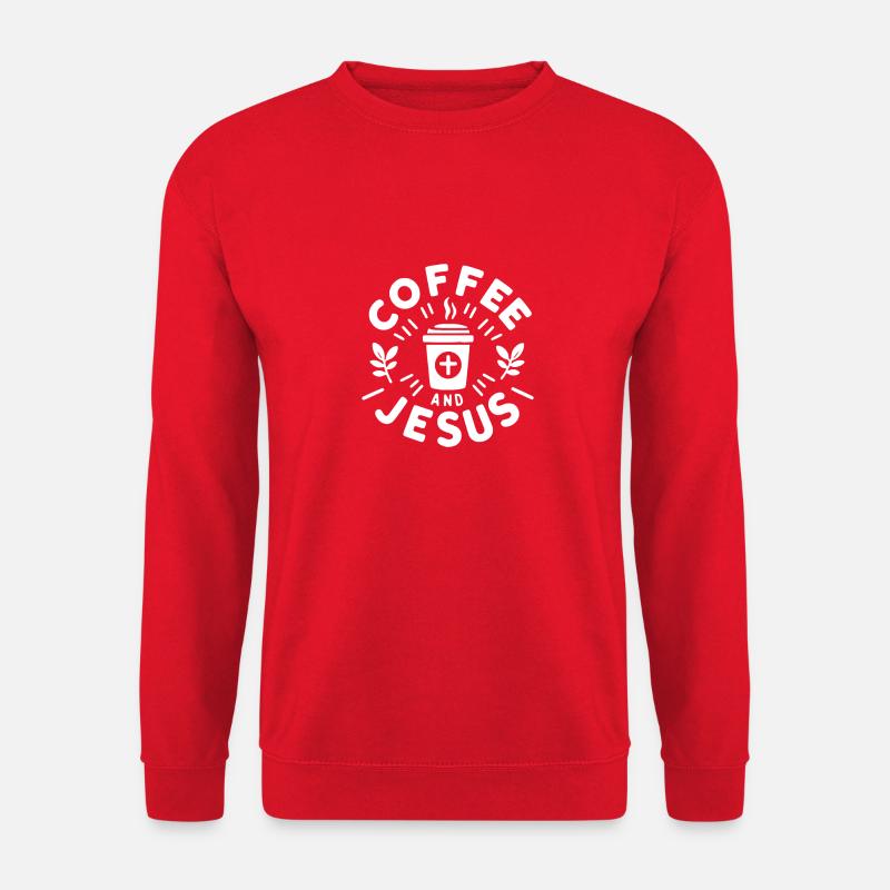 Kaffee und Jesus - Unisex Pullover - Rot