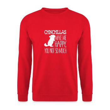 Chinchillas Make Me Happy You Not So Much Love Gif - Unisex Sweatshirt - red - Front - Alina (178cm) & Michal (187cm)