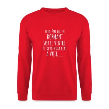 idée cadeau message humour drole homme femme rigol - Sweat-shirt Unisexe - rouge - Devant - Alina (178cm) & Michal (187cm)