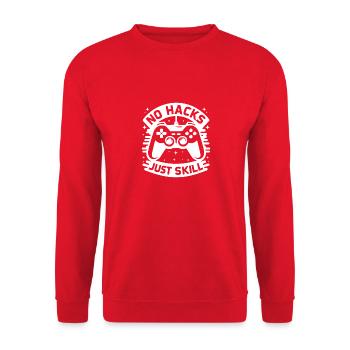 No Hacks Just Skill - Unisex Sweatshirt - red - Front - Alina (178cm) & Michal (187cm)