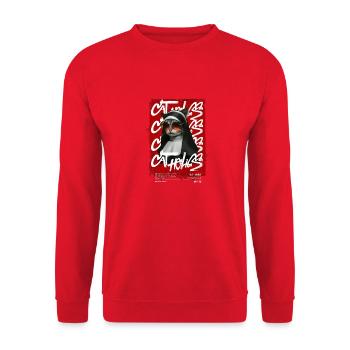 Cat-holics - Unisex Sweatshirt - red - Front - Alina (178cm) & Michal (187cm)