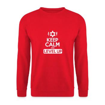 Bleib ruhig und steige auf - Unisex Pullover - Rot - Vorne - Alina (178cm) & Michal (187cm)
