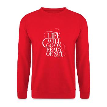 LIFE - Unisex Sweatshirt - red - Front - Alina (178cm) & Michal (187cm)