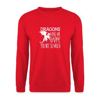 Dragons Make Me Happy You Not So Much Fantasy Gift - Unisex Sweatshirt - red - Front - Alina (178cm) & Michal (187cm)