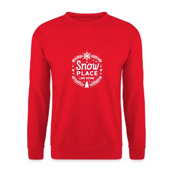 Snow Place Like Home - Unisex Sweatshirt - red - Front - Alina (178cm) & Michal (187cm)