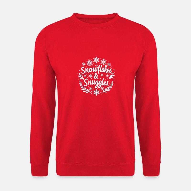 Schneeflocken und Kuscheln - Unisex Pullover - Rot