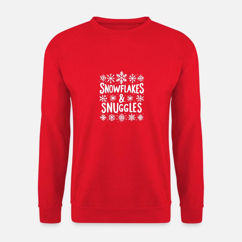 Schneeflocken und Kuscheln - Unisex Pullover - Rot