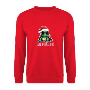 Turtle Christmas - Unisex Sweatshirt - red - Front - Alina (178cm) & Michal (187cm)
