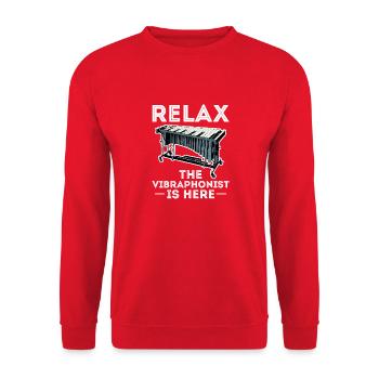 Relax The Vibraphonist Is Here Electronic Vibes - Unisex Sweatshirt - red - Front - Alina (178cm) & Michal (187cm)
