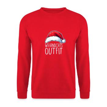 Christmas Outfit Christmas - Unisex Sweatshirt - red - Front - Alina (178cm) & Michal (187cm)