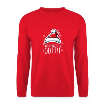 Christmas Outfit Christmas - Unisex Sweatshirt - red - Front - Alina (178cm) & Michal (187cm)