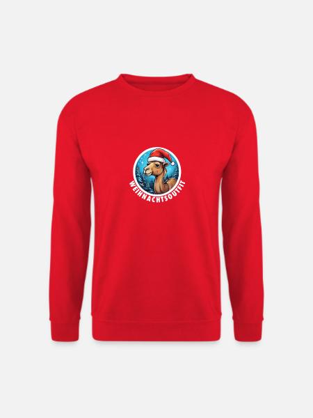 Weihnachtsoutfit Weihnachten Kamel - Unisex Pullover - Rot