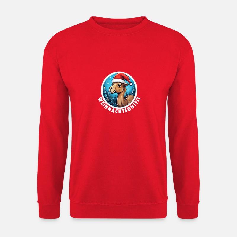 Weihnachtsoutfit Weihnachten Kamel - Unisex Pullover - Rot