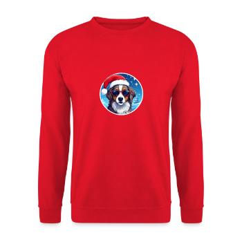 Hund Weihnachten - Unisex Pullover - Rot - Vorne - Alina (178cm) & Michal (187cm)