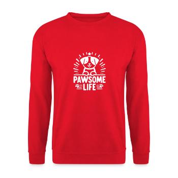 Pfotenhaftes Leben - Unisex Pullover - Rot - Vorne - Alina (178cm) & Michal (187cm)