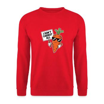 I Don't Carrot All Pun Vegetable - Unisex Sweatshirt - red - Front - Alina (178cm) & Michal (187cm)