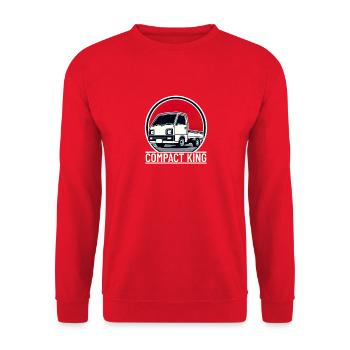 Kei Truck Breloque Automobile Japonaise - Sweat-shirt Unisexe - rouge - Devant - Alina (178cm) & Michal (187cm)