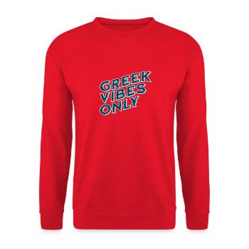 Greek Vibes Only Stylish Party Design - Unisex Sweatshirt - red - Front - Alina (178cm) & Michal (187cm)