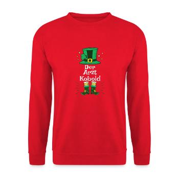 St Patrick's Day Doctors' Green Hat - Unisex Sweatshirt - red - Front - Alina (178cm) & Michal (187cm)
