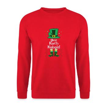 Leprechaun Hat for Chefs for St Patrick's Day - Unisex Sweatshirt - red - Front - Alina (178cm) & Michal (187cm)