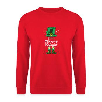 Leprechaun hat for bricklayers for St Patrick's Day - Unisex Sweatshirt - red - Front - Alina (178cm) & Michal (187cm)