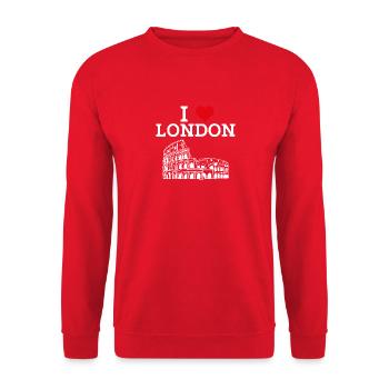 I Love London Colosseum Cool United Kingdom Heart - Unisex Pullover - Rot - Vorne - Alina (178cm) & Michal (187cm)