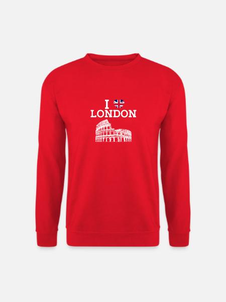 I Love London Colosseum England Heart Flag London - Unisex Sweatshirt - red