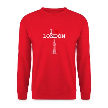 I Love London Cool Empire Paris France Tower Humor - Unisex Sweatshirt - red - Front - Alina (178cm) & Michal (187cm)