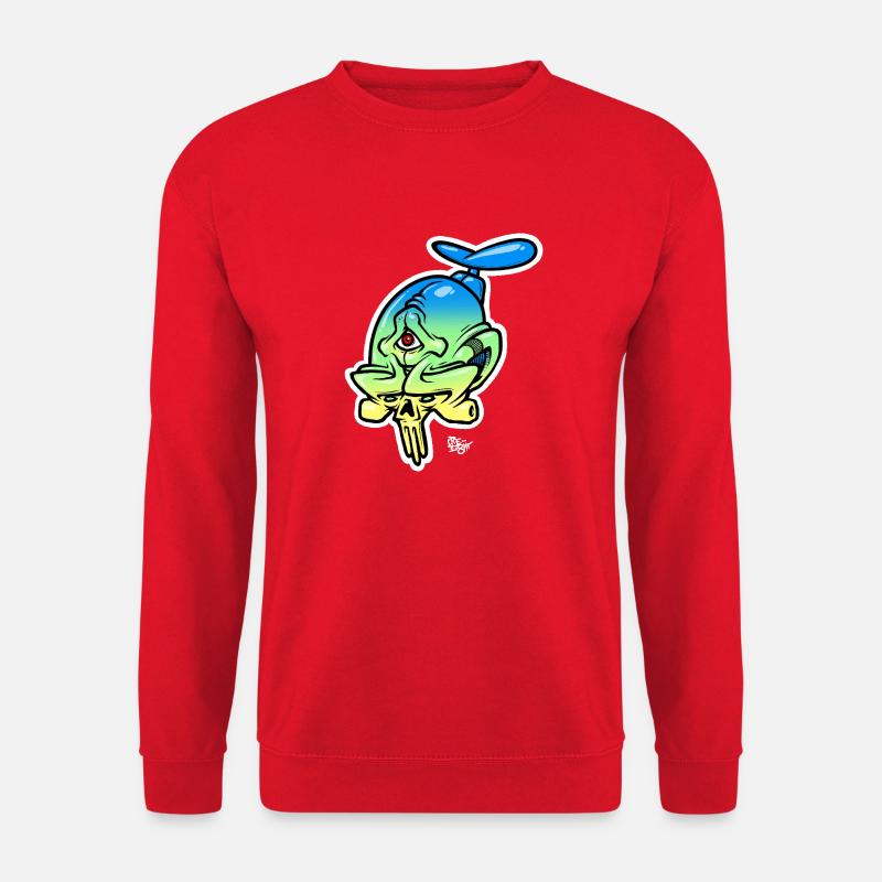 farbiger totenkopf mit drittem auge - Unisex Pullover - Rot