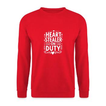 Voleur de cœur en service - Sweat-shirt Unisexe - rouge - Devant - Alina (178cm) & Michal (187cm)