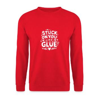 Je suis collé sur toi comme de la colle - Sweat-shirt Unisexe - rouge - Devant - Alina (178cm) & Michal (187cm)