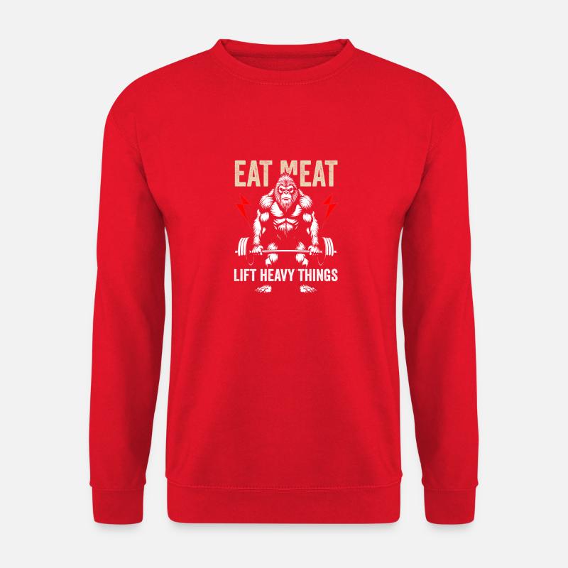 Eat Meat, Lift Heavy Things - Unisex Sweatshirt - red