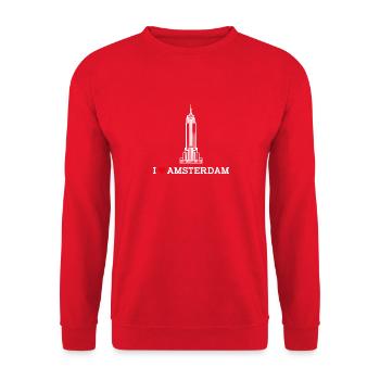 State Netherlands I Love Amsterdam Heart Flag Pun - Unisex Sweatshirt - red - Front - Alina (178cm) & Michal (187cm)