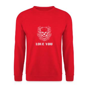 Love You - Unisex Sweatshirt - red - Front - Alina (178cm) & Michal (187cm)