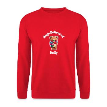 Hugs Delivered Daily - Unisex Sweatshirt - red - Front - Alina (178cm) & Michal (187cm)