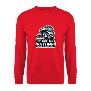 ROBOT, WE ARE THE FUTURE - Unisex Sweatshirt - red - Front - Alina (178cm) & Michal (187cm)