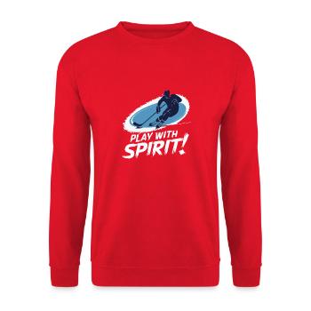 COOL TSHIRT, PLAY SPIRIT - Unisex Sweatshirt - red - Front - Alina (178cm) & Michal (187cm)