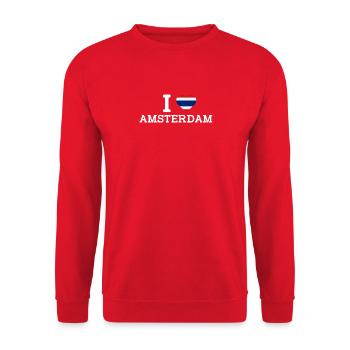 J’aime Amsterdam Thaïlande Lover Cool Heart Flag - Sweat-shirt Unisexe - rouge - Devant - Alina (178cm) & Michal (187cm)