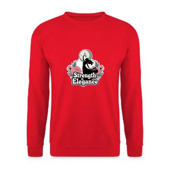 STRENGTH IN ELEGANCE - Unisex Sweatshirt - red - Front - Alina (178cm) & Michal (187cm)