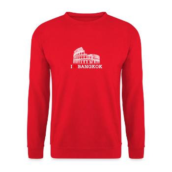 J’aime Bangkok Cool Thaïlande Amoureux Coeur Drapeau Jeu de mots - Sweat-shirt Unisexe - rouge - Devant - Alina (178cm) & Michal (187cm)