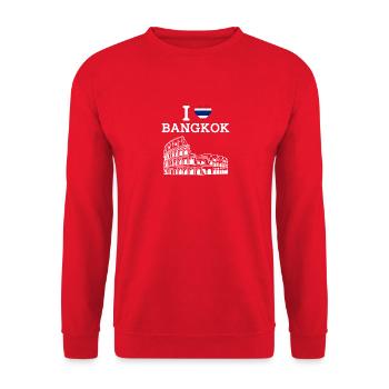 Ich liebe Bangkok Kolosseum Wortspiel Thailand Herz Flagge - Unisex Pullover - Rot - Vorne - Alina (178cm) & Michal (187cm)