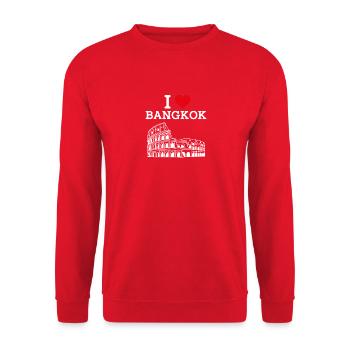 I Love Bangkok Lover Colosseum Coole Thailand Flagge - Unisex Pullover - Rot - Vorne - Alina (178cm) & Michal (187cm)