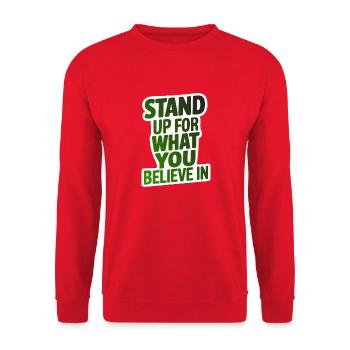 DÉFENDEZ CE EN QUOI VOUS CROYEZ - Sweat-shirt Unisexe - rouge - Devant - Alina (178cm) & Michal (187cm)