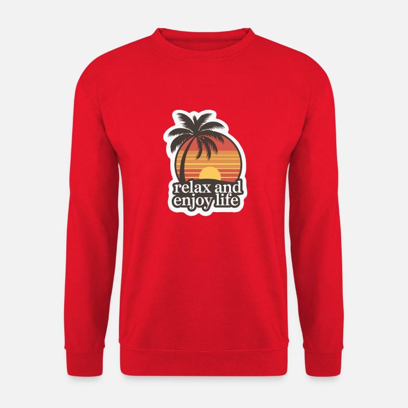 STRAND, PALMEN - Unisex Pullover - Rot