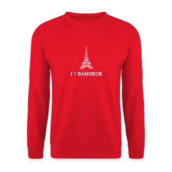 I Love Bangkok Thailand Eiffel Tower Heart Flag - Unisex Sweatshirt - red - Front - Alina (178cm) & Michal (187cm)